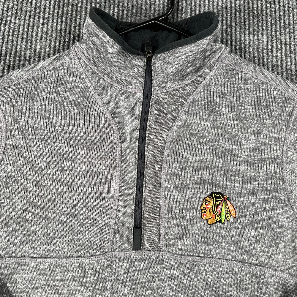 Chicago Blackhawks Sweatshirt Pullover Mens Medium Gray Long Sleeve Antigua NHL